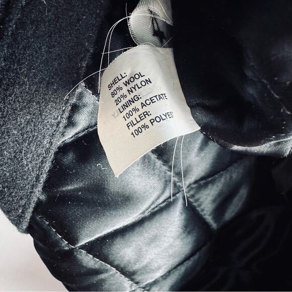 GAP wool blend mens pea coat black size medium quilted lining, front pockets - Picture 9 of 9